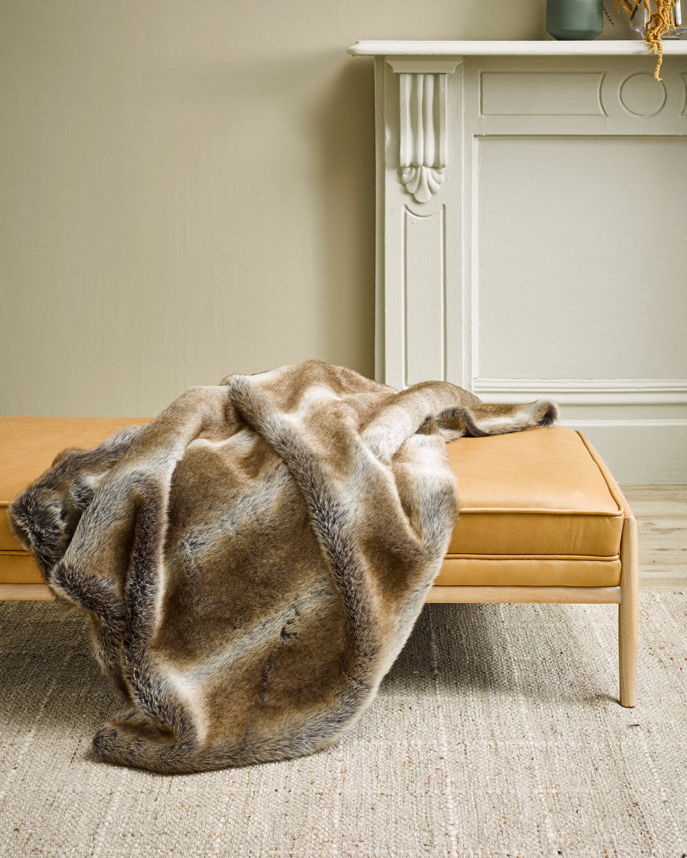 Heirloom Striped Elk Throw Rug Blanket in Faux Fur is available from Make Your House A Home Premium Stockist. Furniture Store Bendigo, Victoria. Australia Wide Delivery.