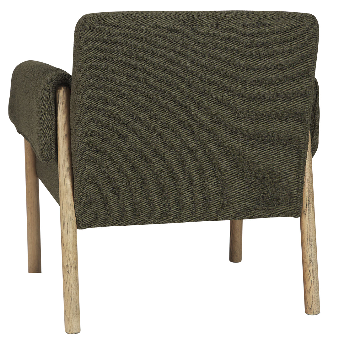 Rear of Grayson Chair in Moss Green Boucle