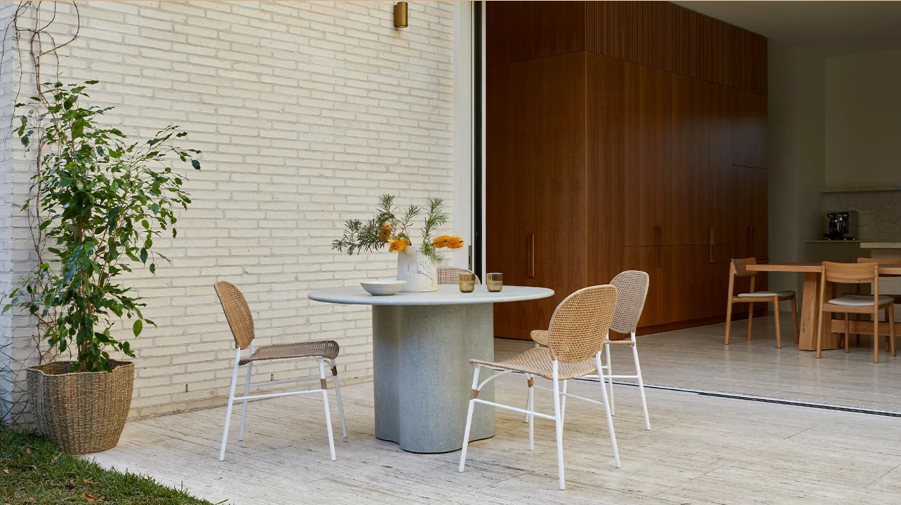 Artie Outdoor Wave Dining Table Floyd Dining Table by GlobeWest from Make Your House A Home Premium Stockist. Furniture Store Bendigo. 20% off Globe West Sale. Australia Wide Delivery.