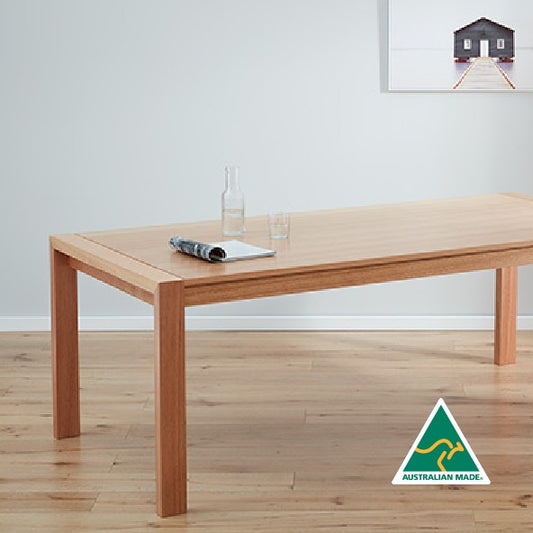 Capri Dining Table in solid Tasmanian Oak available at Make Your House A Home. Furniture Store Bendigo. Astra Australian Made Timber Furniture.