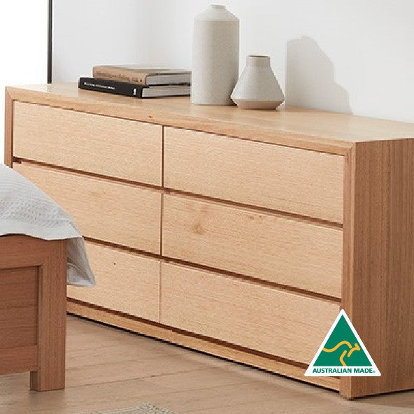 Sorrento Bedroom Dresser in solid Tasmanian Oak available at Make Your House A Home. Furniture Store Bendigo. Astra Australian Made Timber Furniture.