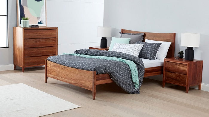 Bolton Bedroom Tallboy in solid Tasmanian Blackwood available at Make Your House A Home. Furniture Store Bendigo. Astra Australian Made Timber Furniture.