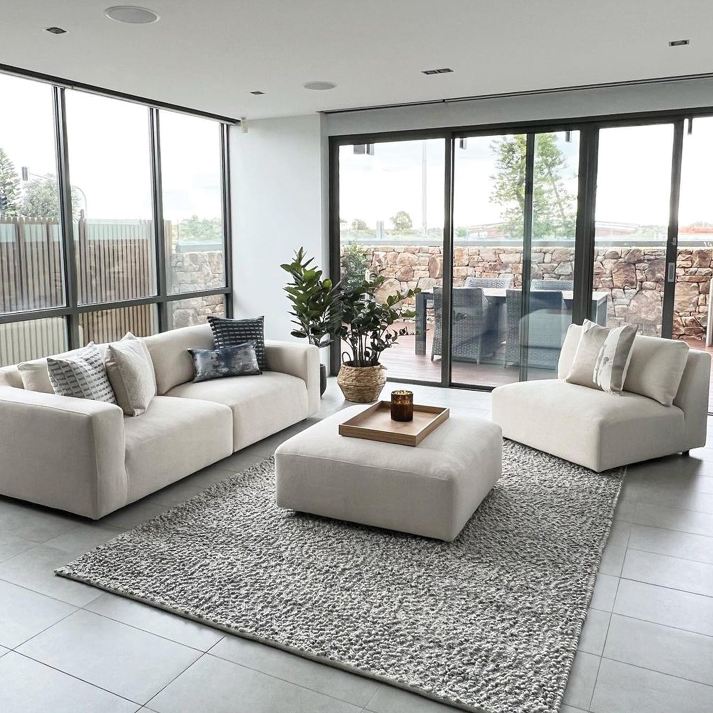 Boucle Smoke Rug 20% off from the Rug Collection Stockist Make Your House A Home, Furniture Store Bendigo. Free Australia Wide Delivery