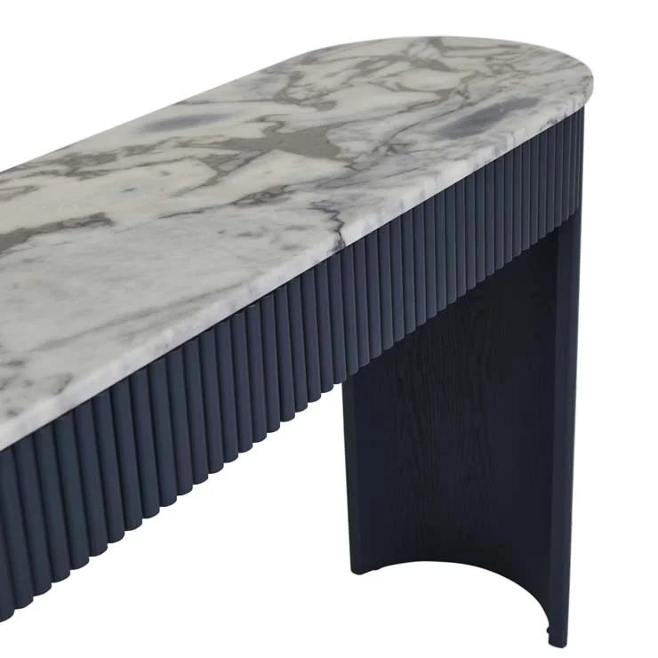 Benjamin Ripple Grande Marble Console Table by GlobeWest from Make Your House A Home Premium Stockist. Furniture Store Bendigo. 20% off Globe West Sale. Australia Wide Delivery.