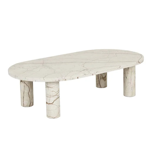Amara Round Leg Oval Marble Coffee Table by GlobeWest from Make Your House A Home Premium Stockist. Furniture Store Bendigo. 20% off Globe West. Australia Wide Delivery.