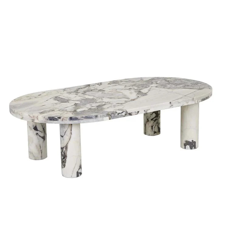 Amara Round Leg Oval Marble Coffee Table by GlobeWest from Make Your House A Home Premium Stockist. Furniture Store Bendigo. 20% off Globe West. Australia Wide Delivery.