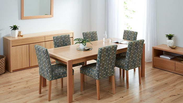Capri Dining Table in solid Tasmanian Oak available at Make Your House A Home. Furniture Store Bendigo. Astra Australian Made Timber Furniture.