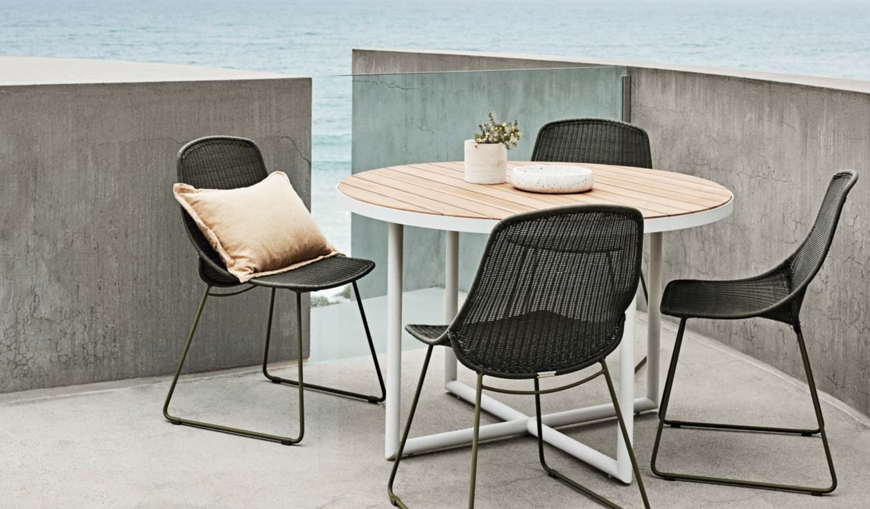 Granada Scoop Closed Weave Dining Chair by GlobeWest from Make Your House A Home Premium Stockist. Outdoor Furniture Store Bendigo. 20% off Globe West. Australia Wide Delivery.
