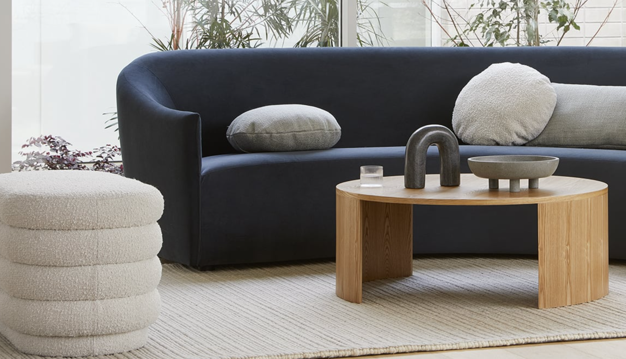 Kennedy Ribbed Oval Ottoman by GlobeWest from Make Your House A Home Premium Stockist. Furniture Store Bendigo. 20% off Globe West Sale. Australia Wide Delivery.