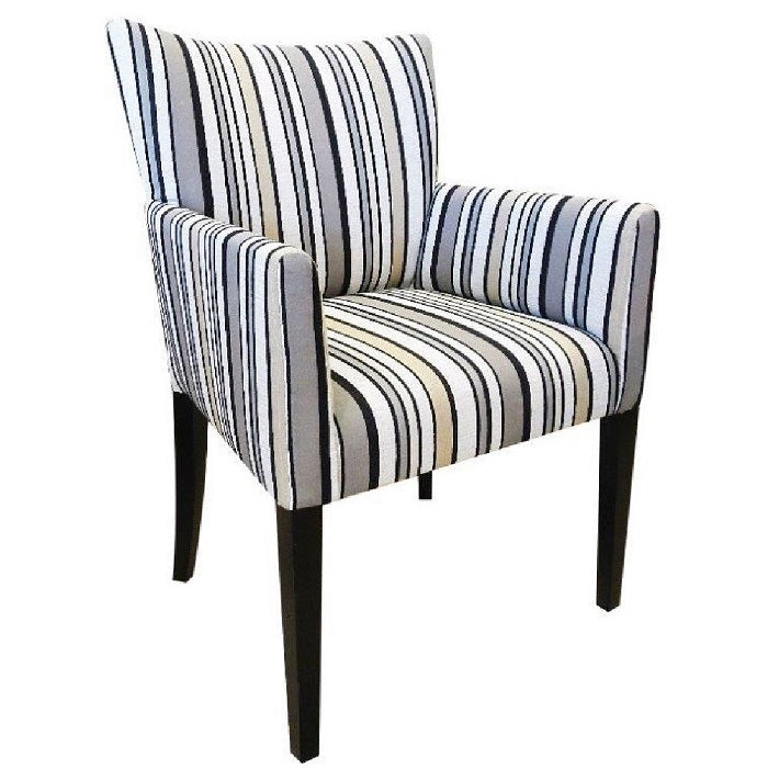 Loren arm chair in striped fabric