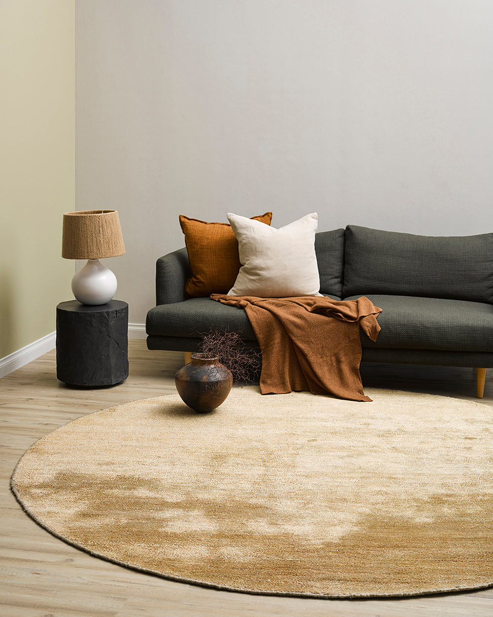 Anchorage Sand Dune Round Rug from Baya Furtex Stockist Make Your House A Home, Furniture Store Bendigo. Free Australia Wide Delivery. Mulberi Rugs.