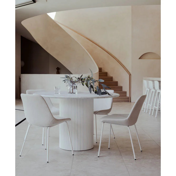 Benjamin Ripple Marble Dining Table by GlobeWest from Make Your House A Home Premium Stockist. Furniture Store Bendigo. 20% off Globe West. Australia Wide Delivery.