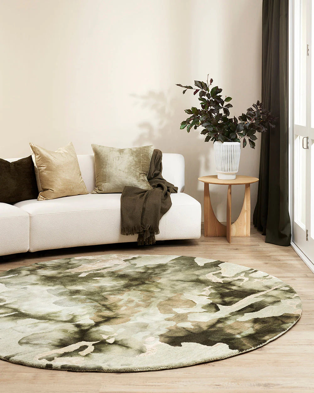 Fayette Round Rug from Baya Furtex Stockist Make Your House A Home, Furniture Store Bendigo. Free Australia Wide Delivery. Mulberi Rugs.