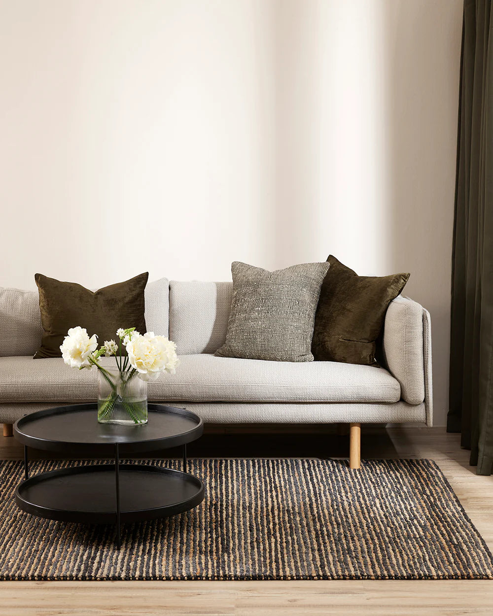 Lima Charcoal Natural Rug from Baya Furtex Stockist Make Your House A Home, Furniture Store Bendigo. Free Australia Wide Delivery. Mulberi Rugs.