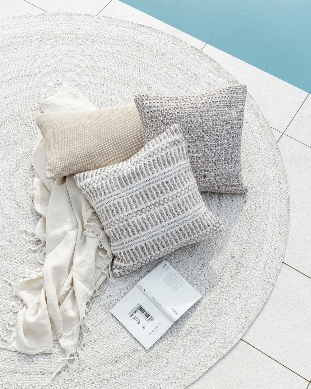 Mornington Pale Sand Outdoor PET Rug from Baya Furtex Stockist Make Your House A Home, Furniture Store Bendigo. Free Australia Wide Delivery.