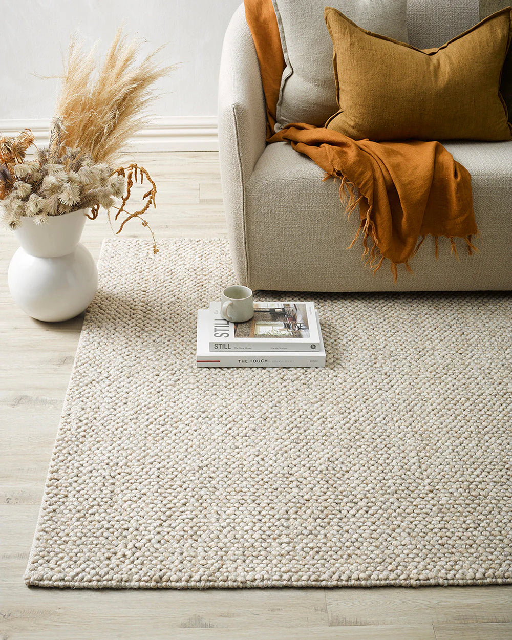 Roxburgh Parchment Rug from Baya Furtex Stockist Make Your House A Home, Furniture Store Bendigo. Free Australia Wide Delivery. Mulberi Rugs.