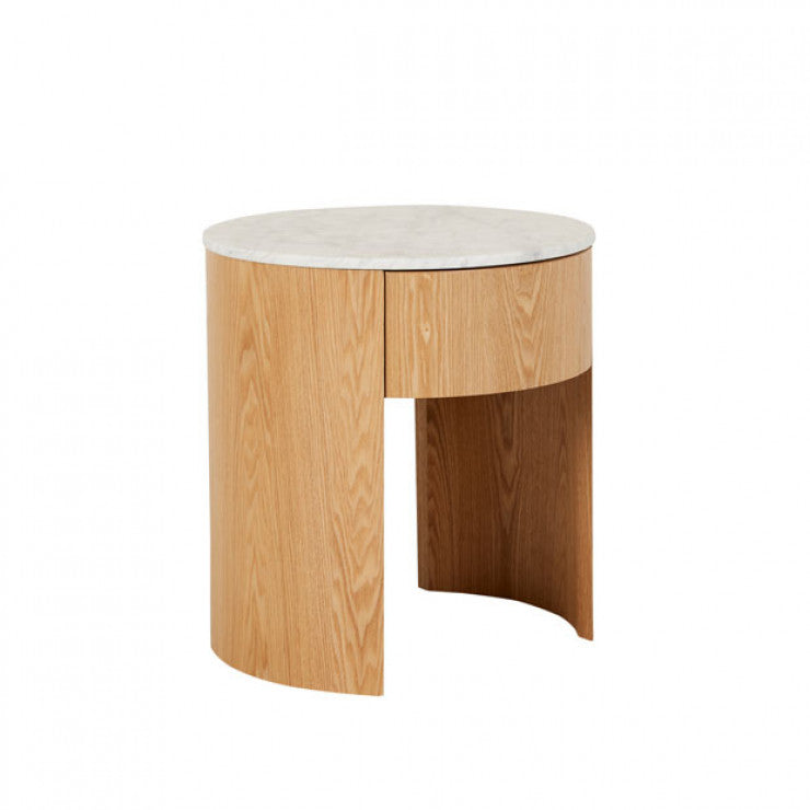 Oberon Crescent Marble Bedside by GlobeWest from Make Your House A Home Premium Stockist. Furniture Store Bendigo. 20% off Globe West Sale. Australia Wide Delivery.