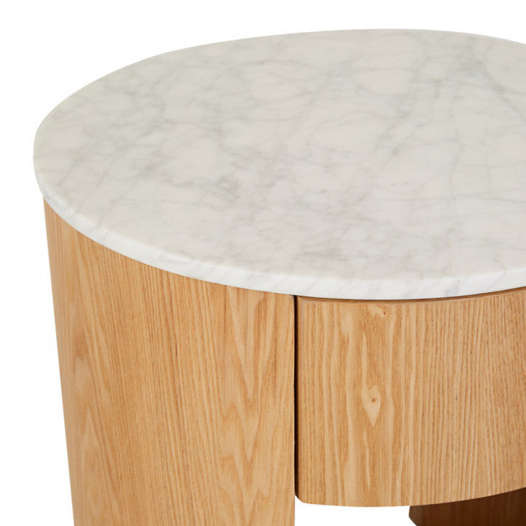 Oberon Crescent Marble Bedside by GlobeWest from Make Your House A Home Premium Stockist. Furniture Store Bendigo. 20% off Globe West Sale. Australia Wide Delivery.