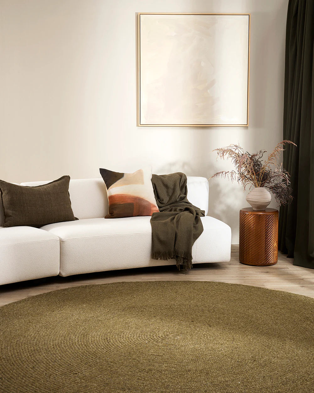 Tairua Moss Green Rug from Baya Furtex Stockist Make Your House A Home, Furniture Store Bendigo. Free Australia Wide Delivery. Mulberi Rugs.