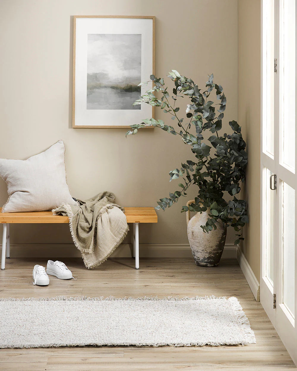 Ulster White Natural Floor Runner from Baya Furtex Stockist Make Your House A Home, Furniture Store Bendigo. Free Australia Wide Delivery. Mulberi Rugs.