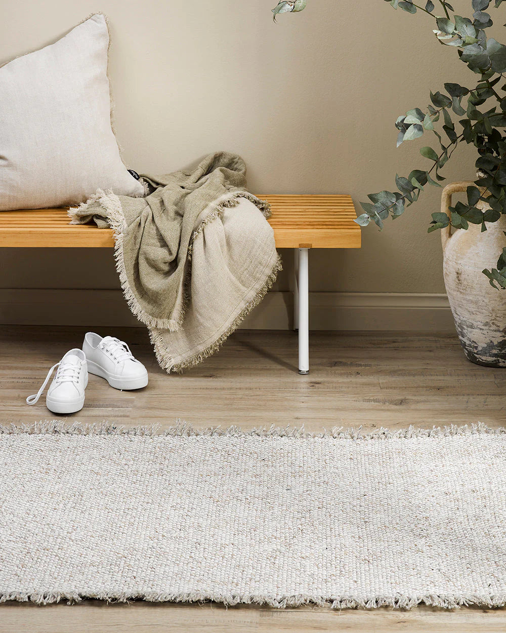 Ulster White Natural Floor Runner from Baya Furtex Stockist Make Your House A Home, Furniture Store Bendigo. Free Australia Wide Delivery. Mulberi Rugs.