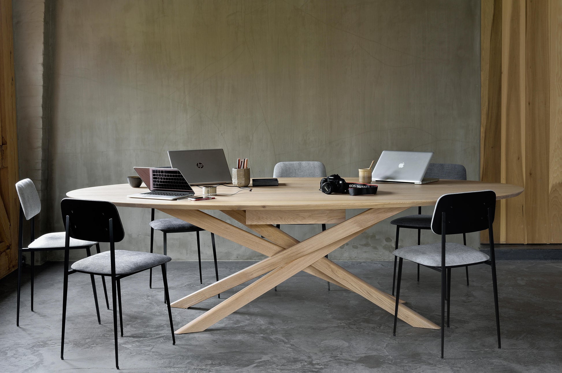 Ethnicraft Oak Mikado Oval Dining Table available from Make Your House A Home, Bendigo, Victoria, Australia