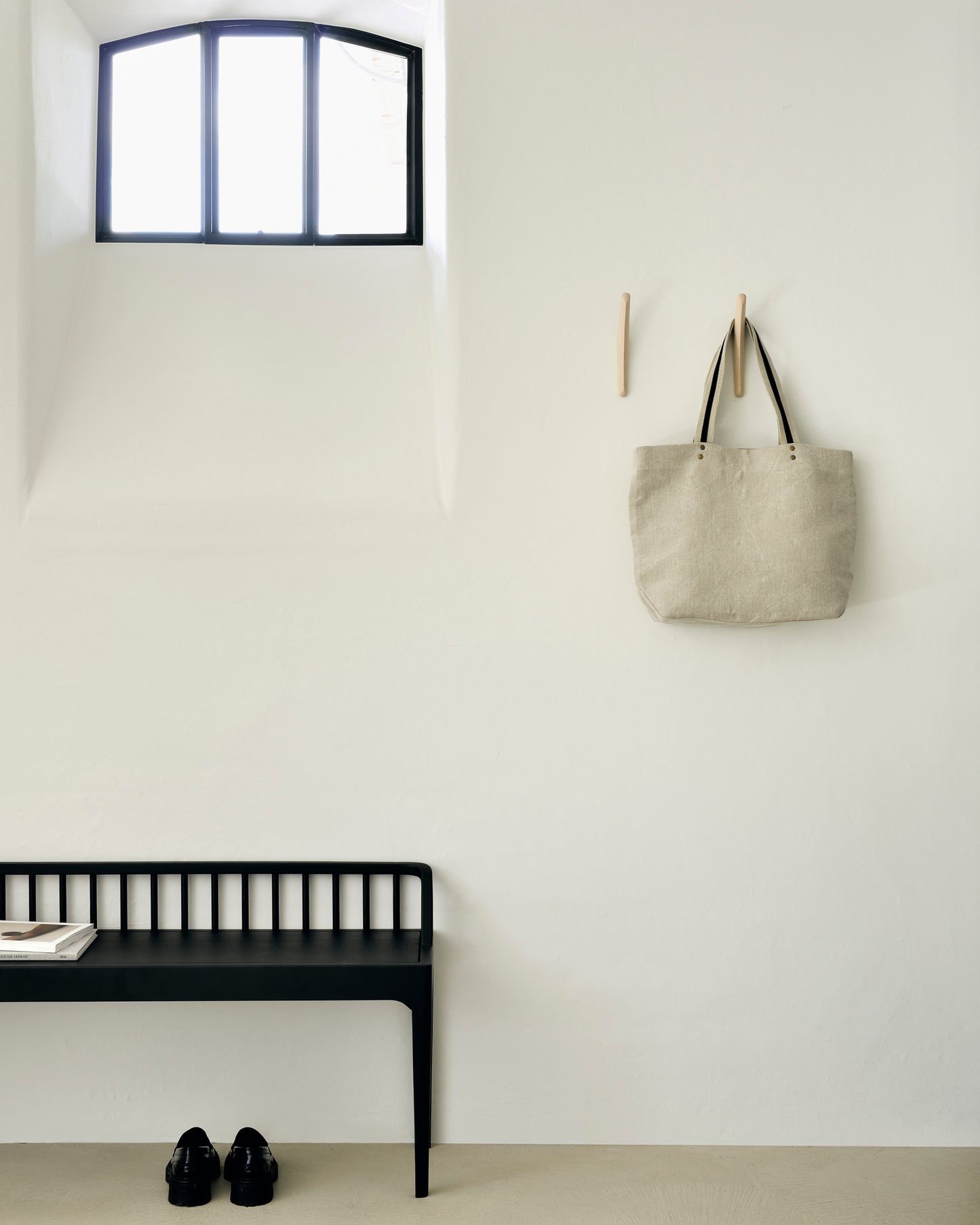 Ethnicraft Spindle Bench Seat in Black Oak is available from Make Your House A Home, Bendigo, Victoria, Australia