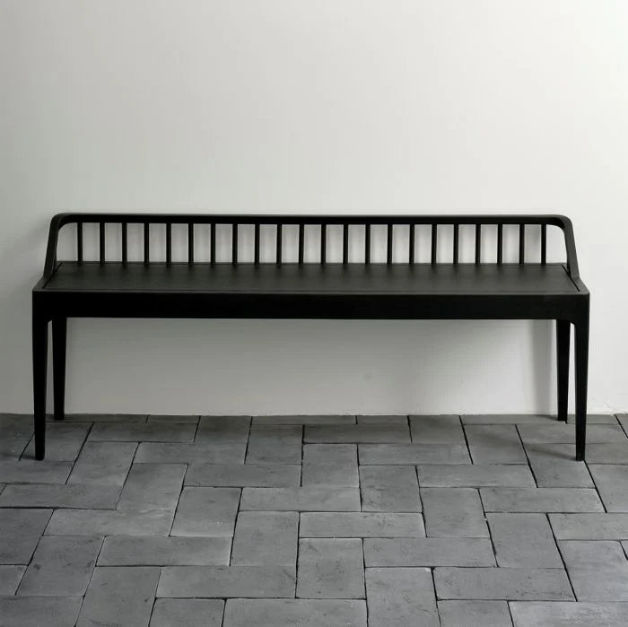 Ethnicraft Spindle Bench Seat in Black Oak is available from Make Your House A Home, Bendigo, Victoria, Australia
