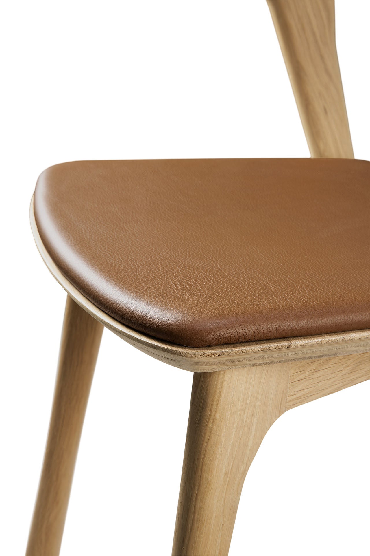Ethnicraft Oak Bok Cognac Leather Dining Chair is available from Make Your House A Home, Bendigo, Victoria, Australia