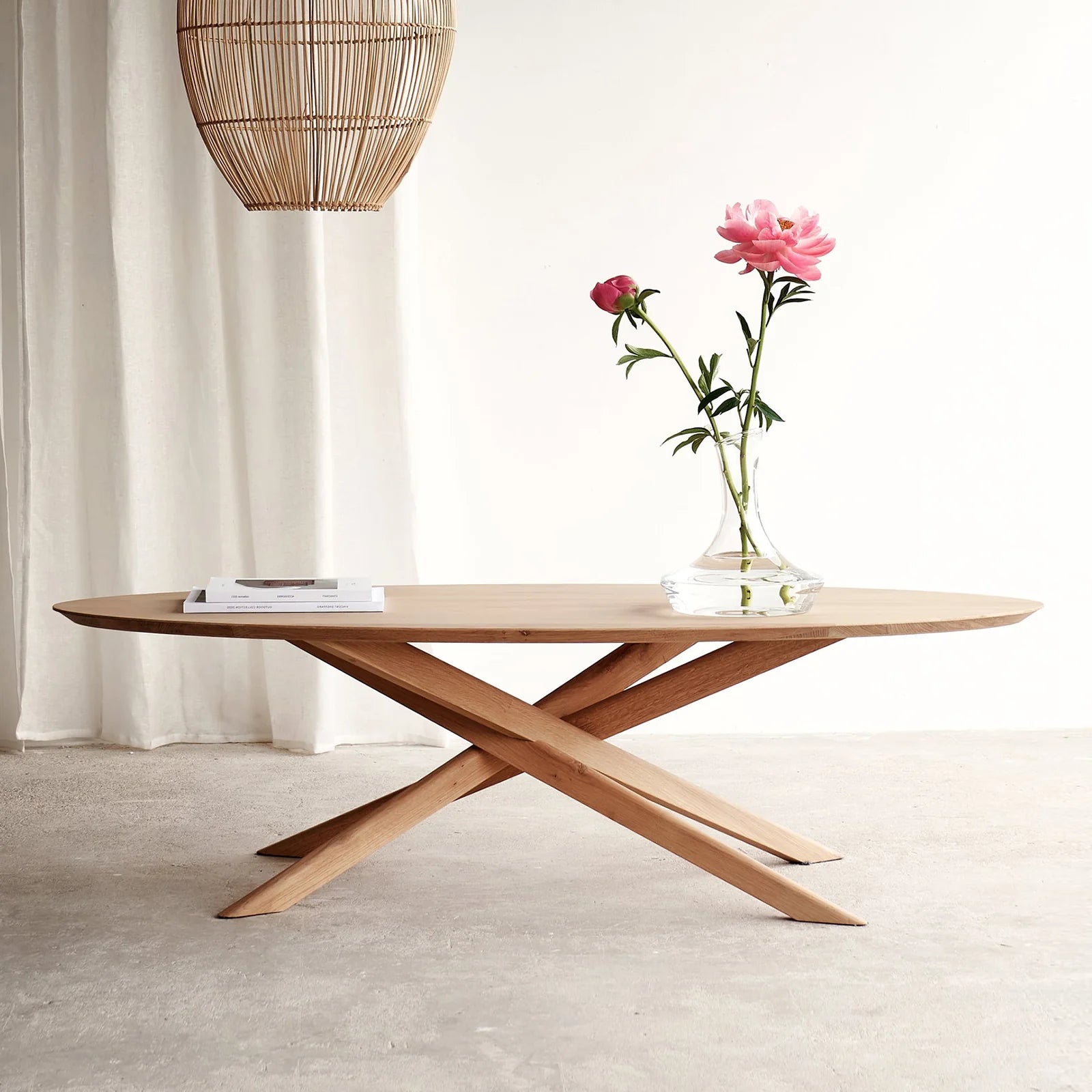 Ethnicraft Oak Mikado Oval Coffee Table available from Make Your House A Home, Bendigo, Victoria, Australia