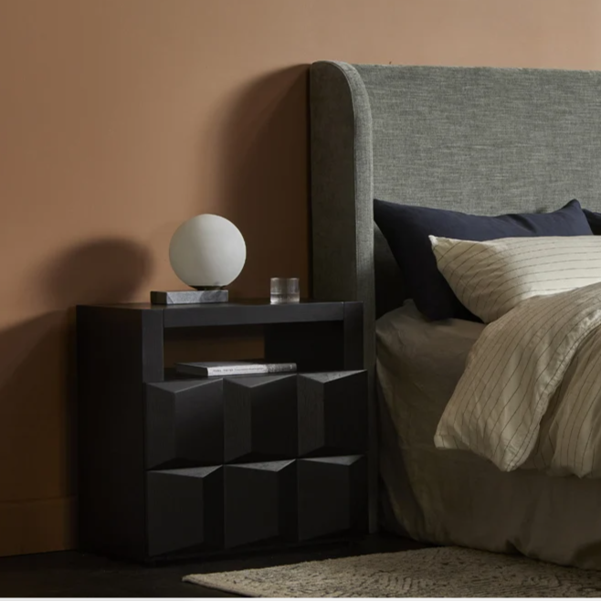 Elton Bedside Table by GlobeWest from Make Your House A Home Premium Stockist. Furniture Store Bendigo. 20% off Globe West Sale. Australia Wide Delivery.