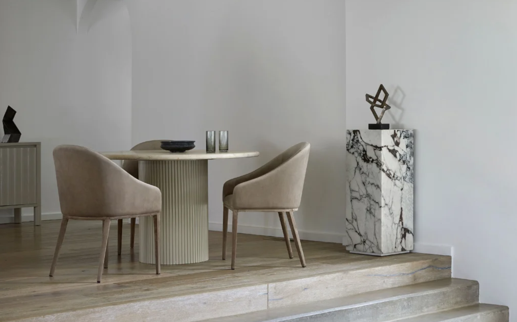 Benjamin Ripple Marble Dining Table by GlobeWest – Make Your House A Home