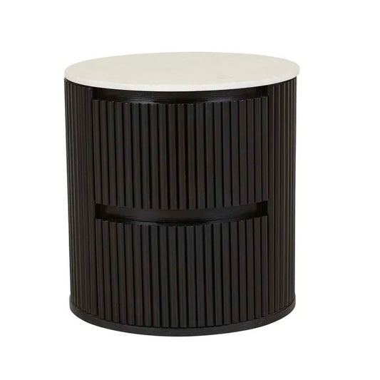 Benjamin Ripple Marble Round Bedside