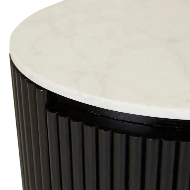 Benjamin Ripple Marble Round Bedside