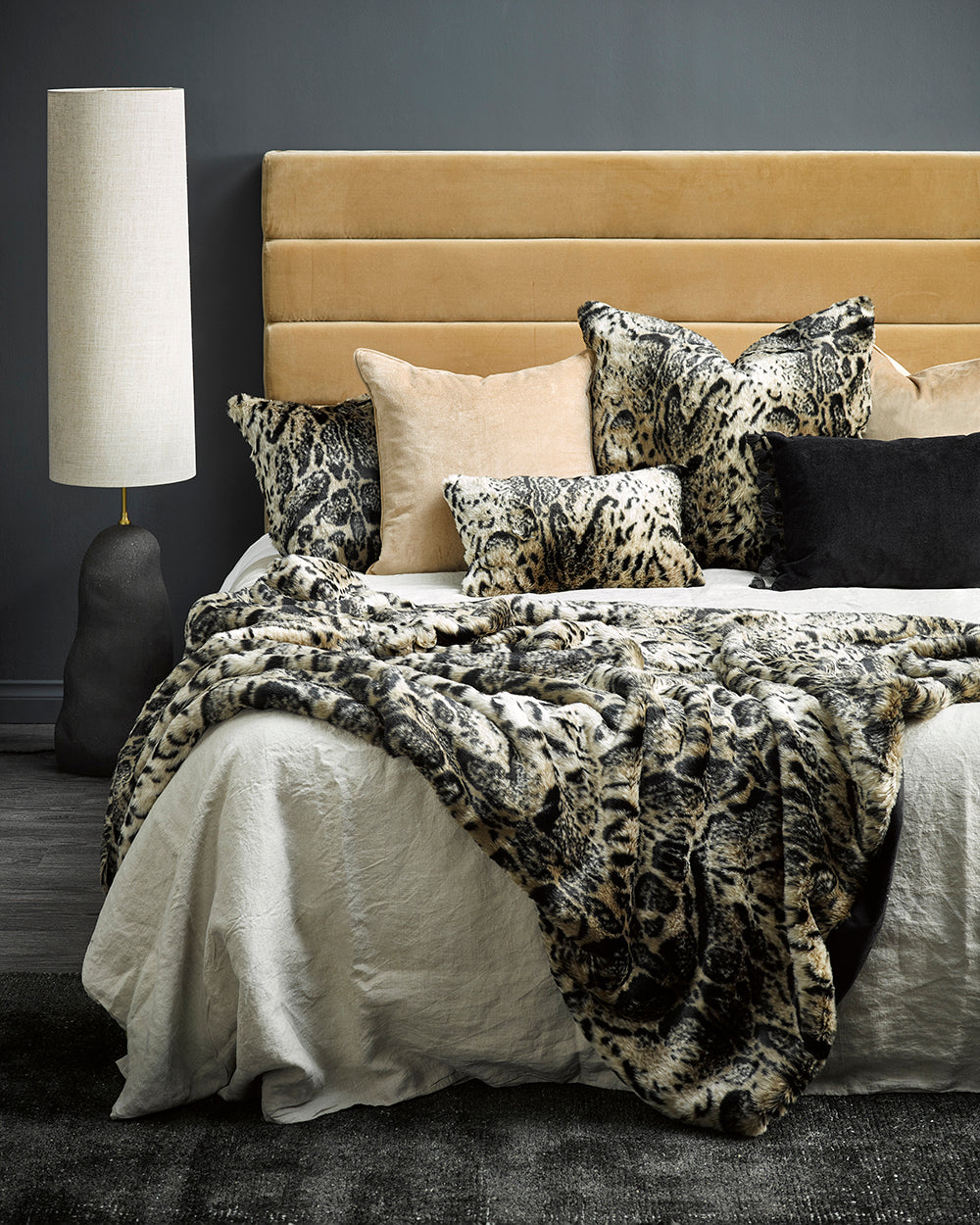 Heirloom African Leopard Throw Rug Blanket in Faux Fur is available from Make Your House A Home Premium Stockist. Furniture Store Bendigo, Victoria. Australia Wide Delivery.