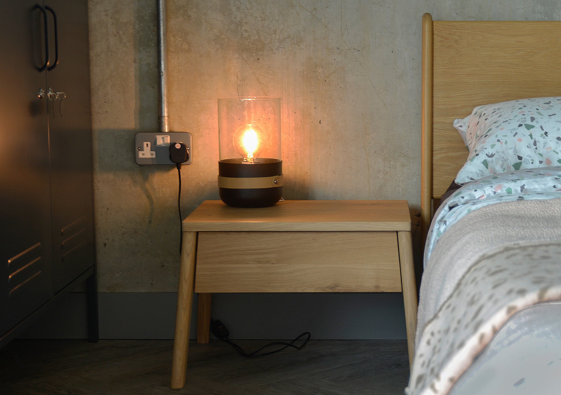 Ethnicraft Oak Air Bedside Table is available from Make Your House A Home, Bendigo, Victoria, Australia