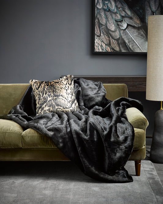 Heirloom Black Panther Throw Rug Blanket in Faux Fur is available from Make Your House A Home Premium Stockist. Furniture Store Bendigo, Victoria. Australia Wide Delivery.