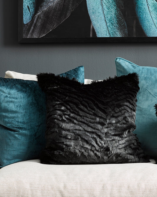 Heirloom Black Tiger Cushions in Faux Fur are available from Make Your House A Home Premium Stockist. Furniture Store Bendigo, Victoria. Australia Wide Delivery. Furtex Baya.
