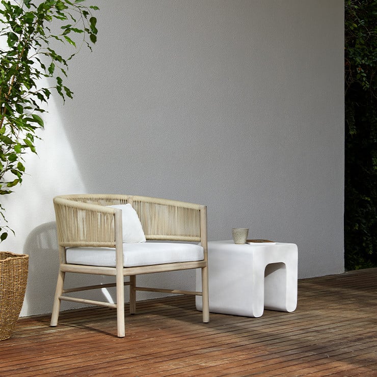 Corsica Rope Occasional Chair by GlobeWest from Make Your House A Home Premium Stockist. Outdoor Furniture Store Bendigo. 20% off Globe West. Australia Wide Delivery.