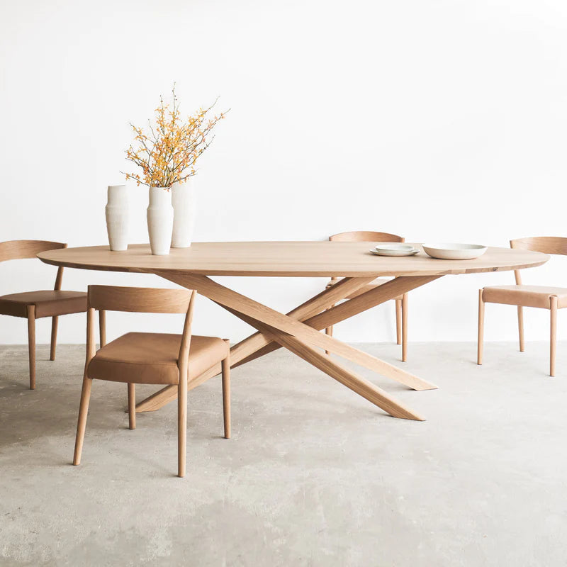 Ethnicraft Oak Mikado Oval Dining Table available from Make Your House A Home, Bendigo, Victoria, Australia