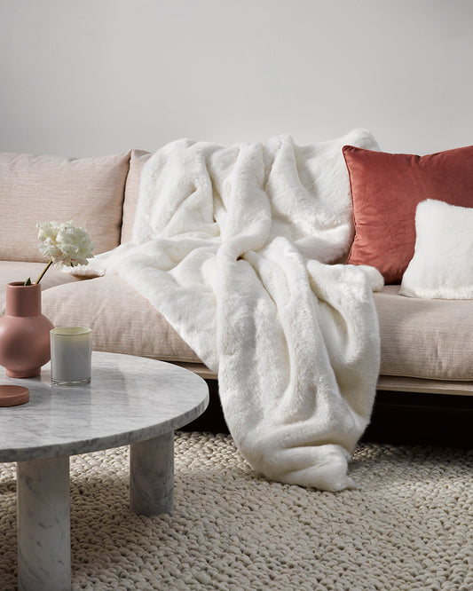 Heirloom Polar Bear Throw Rug Blanket in Faux Fur is available from Make Your House A Home Premium Stockist. Furniture Store Bendigo, Victoria. Australia Wide Delivery.