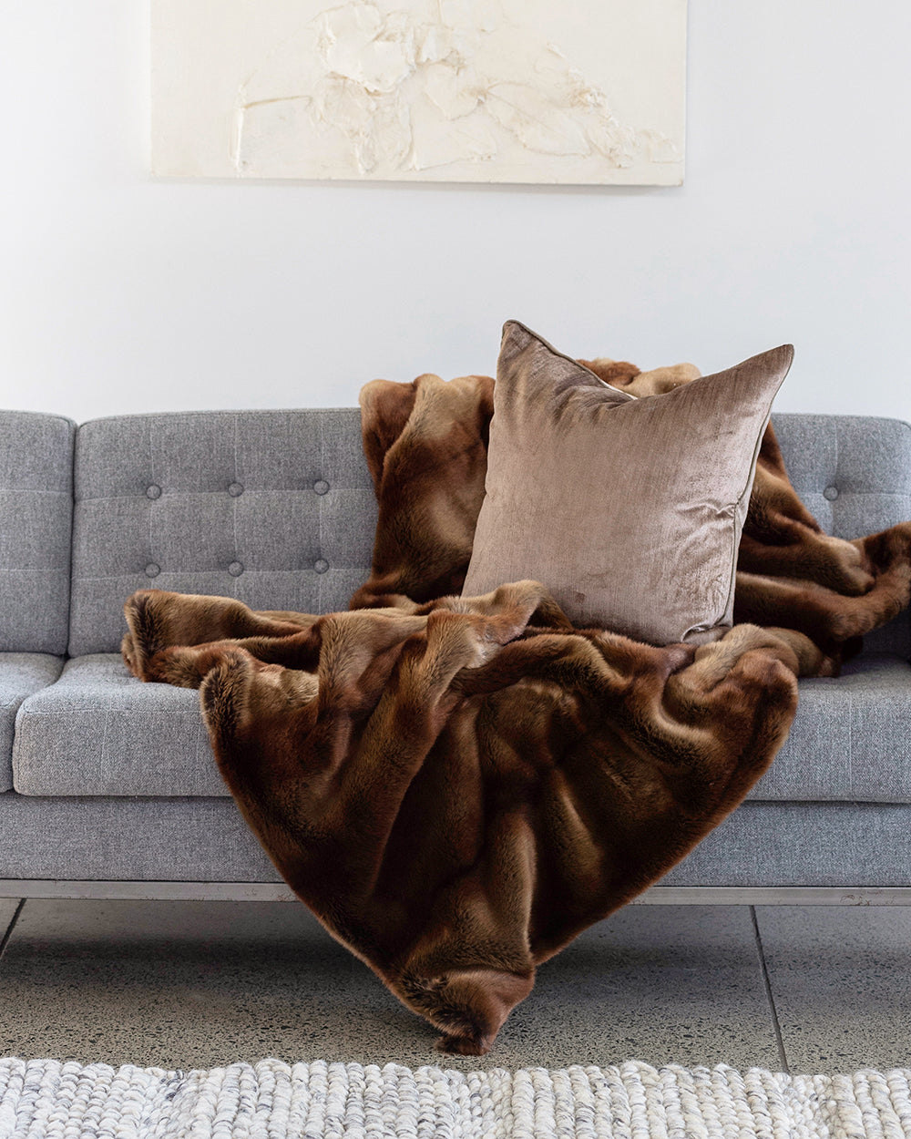 Heirloom Red Lemur Throw Rug Blanket in Faux Fur is available from Make Your House A Home Premium Stockist. Furniture Store Bendigo, Victoria. Australia Wide Delivery.