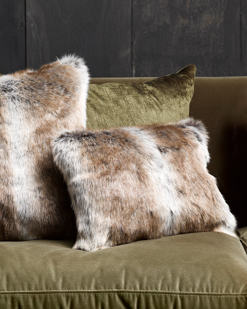 Heirloom Striped Elk Cushions in Faux Fur are available from Make Your House A Home Premium Stockist. Furniture Store Bendigo, Victoria. Australia Wide Delivery. Furtex Baya.