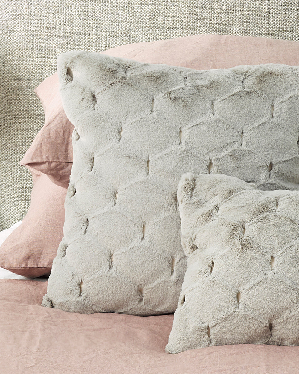 Heirloom Valentina Grey Cushions in Faux Fur are available from Make Your House A Home Premium Stockist. Furniture Store Bendigo, Victoria. Australia Wide Delivery. Furtex Baya.