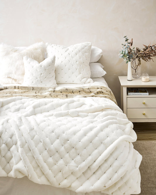 Heirloom Valentina White Throw Rug Blanket in Faux Fur is available from Make Your House A Home Premium Stockist. Furniture Store Bendigo, Victoria. Australia Wide Delivery.