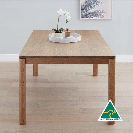 Kiama Dining Table in solid Tasmanian Oak available at Make Your House A Home. Furniture Store Bendigo. Astra Australian Made Timber Furniture.
