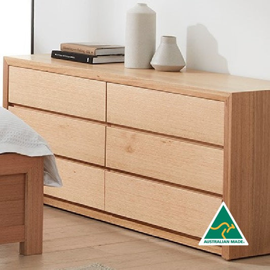 Sorrento Bedroom Dresser in solid Tasmanian Oak available at Make Your House A Home. Furniture Store Bendigo. Astra Australian Made Timber Furniture.