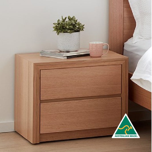Sorrento Bedside Table in solid Tasmanian Oak available at Make Your House A Home. Furniture Store Bendigo. Astra Australian Made Timber Furniture.