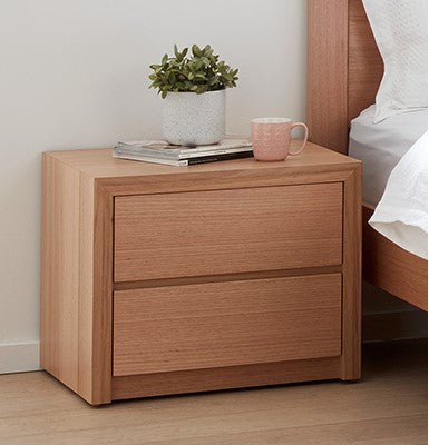 Sorrento Bedside Table in solid Tasmanian Oak available at Make Your House A Home. Furniture Store Bendigo. Astra Australian Made Timber Furniture.