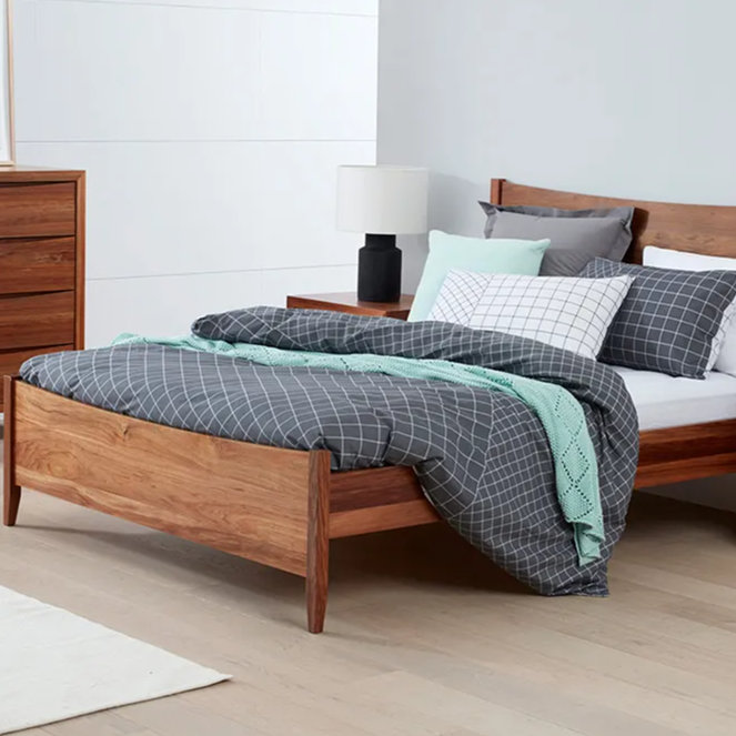 Bolton Bed in solid Tasmanian Blackwood available at Make Your House A Home. Furniture Store Bendigo. Astra Australian Made Timber Furniture.